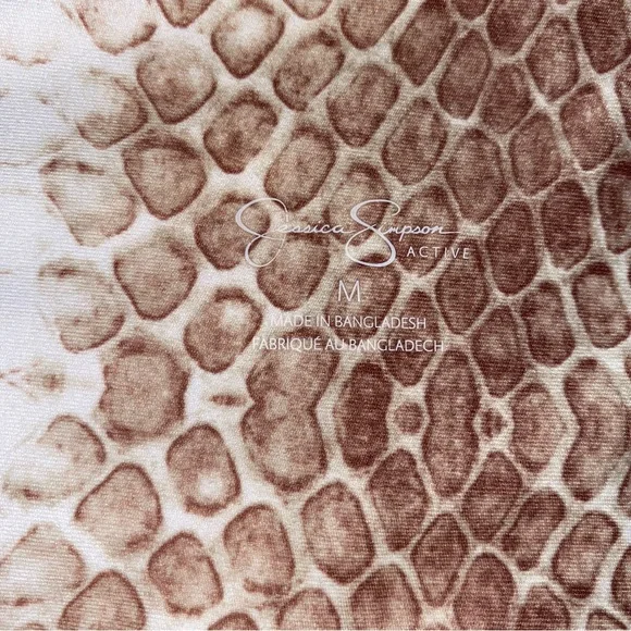 Jessica Simpson Tan snakeskin active workout leggings - Picture 4 of 4